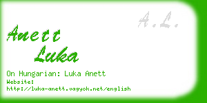 anett luka business card